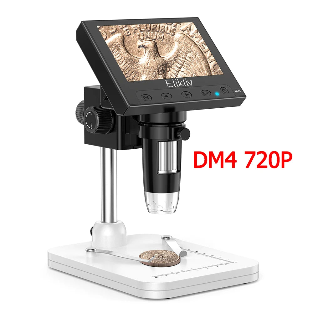 Elikliv EDM43 1000x 4.3" Digital Microscope 1080P Microscopio Digital Para Electronica 1800mAh For Coin PC Laptop Soldering Tool